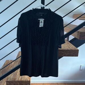 INC International Concepts Black Polka Dot Blouse